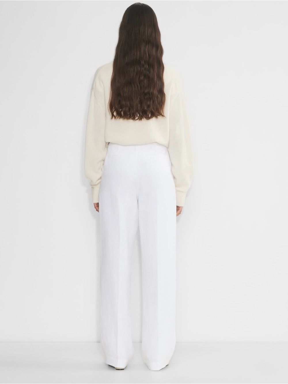 NWT Aritzia Effortless New Linen Pant Size 00 Wide Leg White Lined Italy ~ $148 - Picture 4 of 16